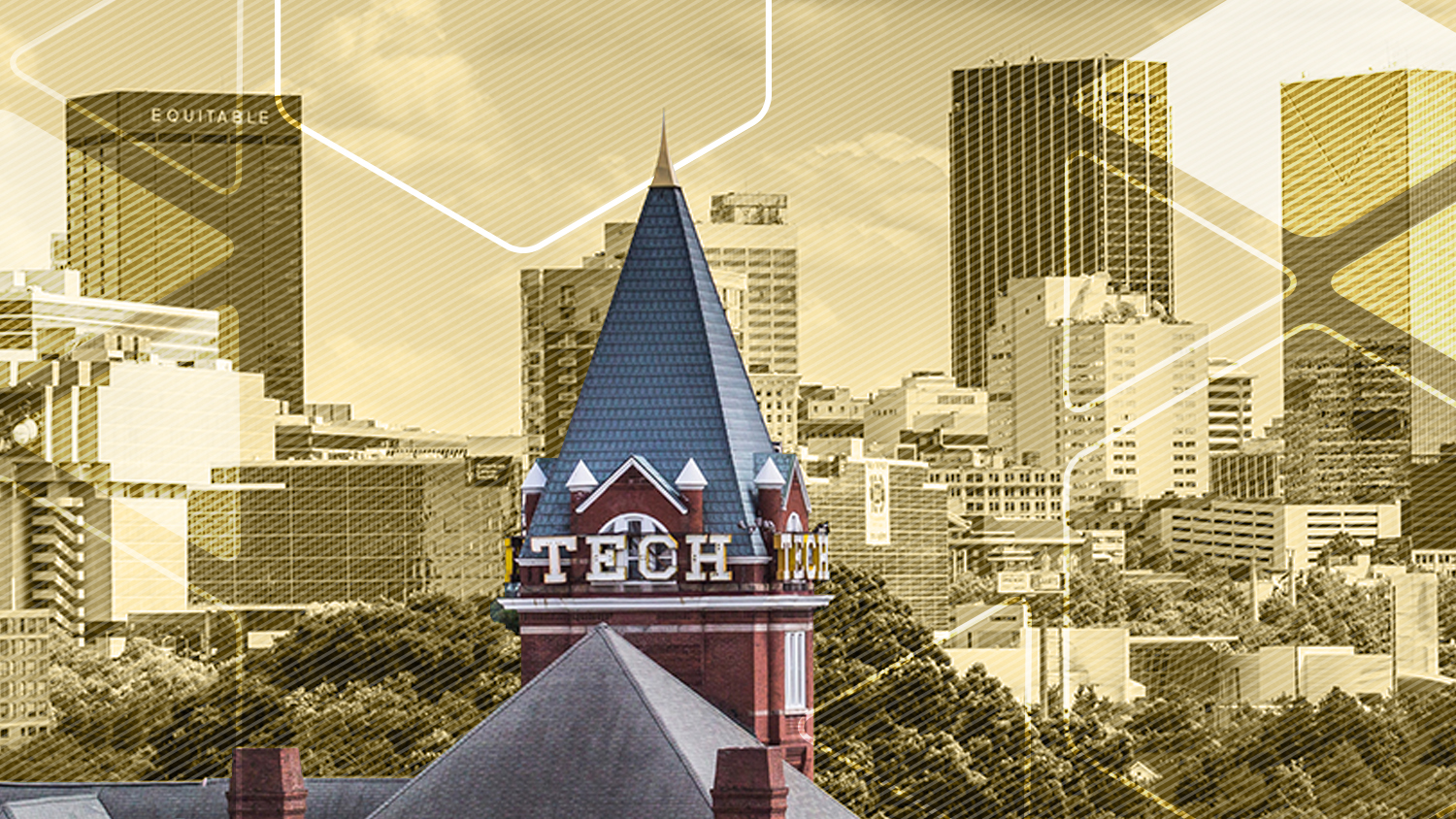 Tech Tower with the Atlanta skyline