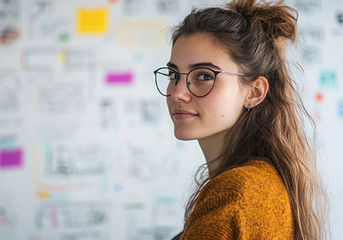woman at whiteboard